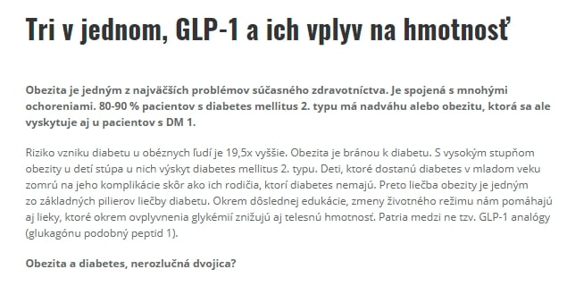 Tri v jednom, GLP-1 a ich vplyv na hmotnosť
